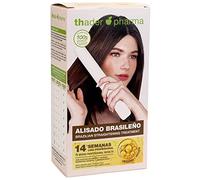 Thader Pharma Kit de alisado brasileño sin formol con Aceites de Argán y Tsubaki, Queratina y Aminoácidos (Blanco - Cabello oscuro)