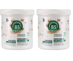 Thader Th Pharma Mascarilla Efecto Anti-Frizz Provitamina B5, Omega 9, Aloe Vera y Aceite de Jojoba para Cabellos Secos, 1000 ml (Paquete de 2)
