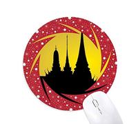 Thai costumbres cultura sombra templo Wheel mouse pad de goma roja redonda