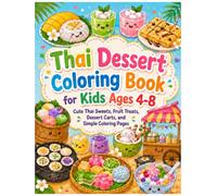 Thai Dessert Coloring Book for Kids Ages 4-8: Cute Thai Sweets, Fruit Treats, Dessert Carts, and Simple Coloring Pages
