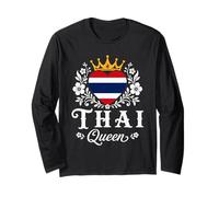 Thai Queen Thailand Flag Proud Thai Woman Manga Larga
