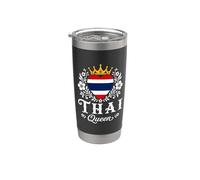Thai Queen Thailand Flag Proud Thai Woman Vaso térmico de acero inoxidable de doble pared