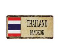 Thailand Bangkok - Letrero de metal de aluminio para colgar en tiendas, hogar, patio, decoración del hogar, garaje, recuerdo de país nacional, carretera
