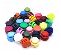 ThaiRoot Topes de cuerda de 2 orificios, paquete de 50 sujetacables de muelle de colores, hebilla de muelle de plástico de doble orificio, tope de muelle para cordones, cordón, ropa, mochila 17×16mm