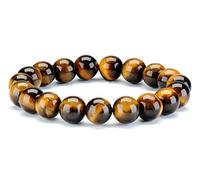 Thajaling 10 MM Natural Pulsera ojo de tigre Gemstones Stone Bead Healing Energy Crystal Pulseras elásticas de mujer hombre