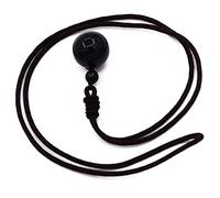 Thajaling 16mm Obsidian Rainbow Eyes Stone Lucky Chess Chakra Natural Negro Perlas Collar colgante con cuerda de cuerda trenzada ajustable para mujer hombre