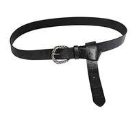 Thajaling Cinturón medieval de piel sintética, cinturón de caballero renacentista, cinturones en relieve con patrón de dragón vikingo, Accesorios de disfraces de cosplay vintage para hombres (Negro)