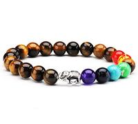 Thajaling Pulsera de Piedra Natural de Ojo de Tigre Pulsera de Lava de curación Reiki Charme Chakra Hombres Mujeres Pulsera