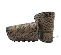 Thajaling Viking Odin Rune - Brazaletes Medievales de Piel Sintética para Brazos, Guantes LARP, Pulsera Retro Nórdica para Hombres y Mujeres (Caqui)