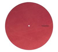 THAKKER Nubuck Leather Mat - Royal Red - Plato Giratorio de auténtica Piel de Nobuck - Rojo | 1,8-2mm de Grosor | 295mm de diámetro | más Calor | más dinámica