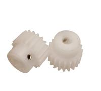 Thalawirefix 2 uds engranaje cilíndrico POM 0,5 módulo 44 dientes engranaje de piñón de plástico 23mm de diámetro 0,5 M 44T engranaje de dientes rectos con paso Piñón de husillo(4MM BORE)