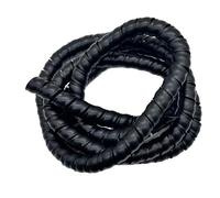 Thalawirefix Protector de Tubo Espiral de PP de 1 Metro for grúa, Funda Protectora for Cable de Manguera hidráulica Anti-Desorden(Negro,ID 38mm)