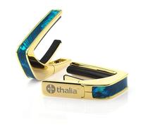 THALIA Cejilla con acabado en oro de 24 quilates con incrustaciones de alas de ángel color verde azulado