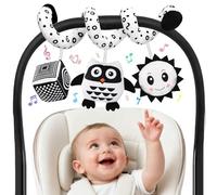 Thalire Juguete para Cochecito, Juguete Colgante de Peluche en Contraste en Blanco Y Negro para Cuna/Asiento de Coche/Portabebés, Juguete Blanco y Negro bebé, Adecuado para Bebés de 0 a 6 Meses