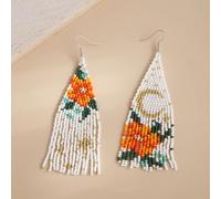 Thalorix New original design Starry Sky Flower Series Ethnic Style Hand-woven Tassel Earrings for Women(4)