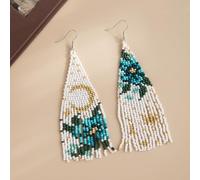 Thalorix New original design Starry Sky Flower Series Ethnic Style Hand-woven Tassel Earrings for Women(3)