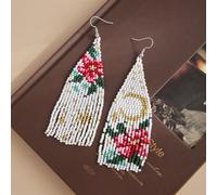 Thalorix New original design Starry Sky Flower Series Ethnic Style Hand-woven Tassel Earrings for Women(5)