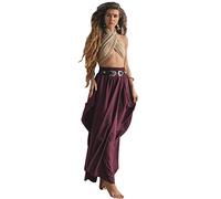 Thaluta Falda Larga Bohemia con Bolsillos para Mujer, de algodón orgánico, Hippie, Gitana, Mangostán, Talla única