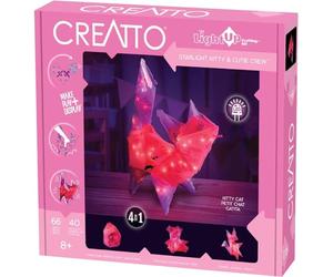 Thames & Kosmos , 03492, Creatto: Starlight Kitty & Cutie Crew, Build up to 4 Crafting kits, Make, Play & Display, 3D Light up Model, Ages 9+