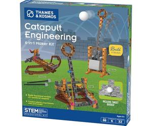 Thames & Kosmos Catapult Engineering Stem Maker Kit, construye 6 Modelos de máquinas Medievales únicas, explora la física mecánica, Incluye Bolas de Espuma seguras y proyectiles de Punta Suave,