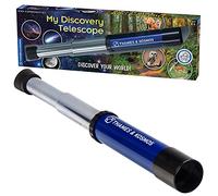 Thames & Kosmos My Discovery Telescope | Telescopio refractario con aumento de 12x | Compacto y portátil para observaciones de tierra y cielo nocturno | Mira la luna, planetas, animales salvajes en tu