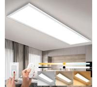 Thanger Plafón LED Techo con Control Remoto 100x25 CM, Lámpara Techo Regulable 28W, Plafón de Oficina con Función de Memoria, 2700K - 6500K Blanco Cálido Blanco Frío Panel de Techo para Cocina Sala
