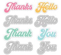 Thank Hello Thank You Words Alphabets - Troqueles para hacer tarjetas, plantillas de troquelado, moldes de plantilla, manualidades, manualidades, álbumes de recortes, decoración de álbumes de fotos,