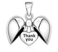 Thank You corazón Charm Abalorio Charm de plata de ley 925, se compatible con Pandora Moments pulseras y collar - Regalo para su Hermana, Hija - Gracias
