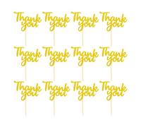 Thank You Cupcake Toppers | Thanksgiving Cake Toppers7.7x5.3cm/3.03x2.09 inches | 12 Pieces Party Appreciation Supplies for Teacher Celebrations Gatherings Thanksgiving Giving Events