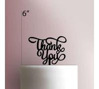 Thank You- Decoración acrílica para tartas de 7 pulgadas de ancho/rosa