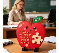 Thank You for Being An Important Piece of My Story, 3D Thank You Teacher ApplePuzzle Letrero de madera, regalos de agradecimiento para el día del profesor para mujeres y hombres, regalos de graduación