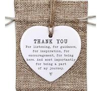 Thank You for Listening, Guidance, Inspiration, Alcouragement, Understanding, Being a Part of My Journey, Thank You Gift, Mini Sign Heart Ornament, Ceramic Heart