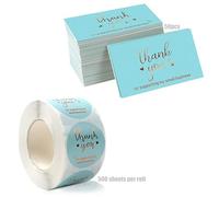 Thank You for Supporting My Small Business Cards and Sticker Gold Foil Thank Card for Retail Stores Package Insert Thank Cards and Sticker Set