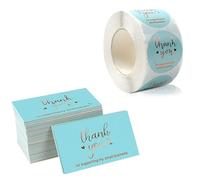 Thank You for Supporting My Small Business Cards and Sticker - Tarjeta de agradecimiento de lámina dorada para tiendas minoristas