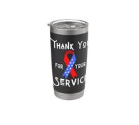 Thank You For Your Service Patriotic USA American Hombres Mujeres Vaso térmico de acero inoxidable de doble pared