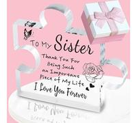 Thank You Gifts for Women, Daughter Gifts from Mom and Dad, Mom Gifts from Daughters Sons, Sister Gifts with Gift Box, Acrylic Puzzle Ornament, Christmas Tree Decoration (Sister)