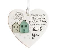 Thank You Neighbour Heart Ornament - Neighbor's Like You Are Precious & Few Appreciation Favors | For Christmas Tree Window Door Wall Indoor Leaving Farewell Moving Away