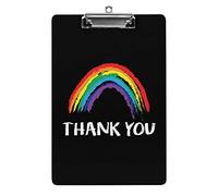 Thank You Rainbow Tamaño A4 Portapapeles Divertido Estético Trabajo Estudiar Carta Tablero de clip estándar 12.5 × 8.5 en Tablero duro para la escuela Aula Niños Escritura Dibujo