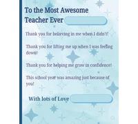 Thank you Teacher Notebook you can Personalize: 8" x 10" (20.32 x 25.4 cm), 110 Lined Blank Pages