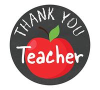 Thank You Teacher - Pegatinas redondas para profesores (40 etiquetas)