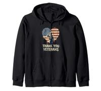 Thank You Veterans American Flag Veterans Day Sudadera con Capucha