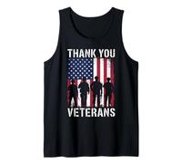 Thank You Veterans Bandera Desgastada Orgullo Día de Camiseta sin Mangas