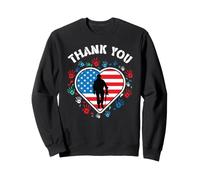 Thank You Veterans Day Bandera Americana Corazón Ejército Militar EE.UU Sudadera
