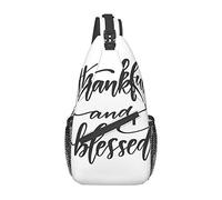 Thankful and Blessed Sling Mochila Chest Crossbody Bag Casual Daypack para Hombres y Mujeres