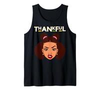 Thankful Black Queen Melanin Mujeres Niña Negra Chicas Mágicas Camiseta sin Mangas
