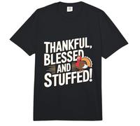 Thankful Blessed and Stuffed - Divertido Pavo de Acción de Gracias Comfort Colors Adult Heavyweight T-Shirt