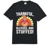 Thankful Blessed and Stuffed - Divertido Pavo de Acción de Gracias Comfort Colors Adult Heavyweight T-Shirt