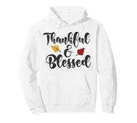 Thankful & Blessed Retro Vintage otoño Cosecha Acción de Gracias Sudadera con Capucha