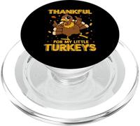 Thankful For My Little Turkeys Funny Thanksgiving Family PopSockets PopGrip para MagSafe