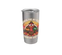 Thankful For My Teacher Acción de Gracias Pavo Enseña a comer pastel Vaso térmico de acero inoxidable de doble pared